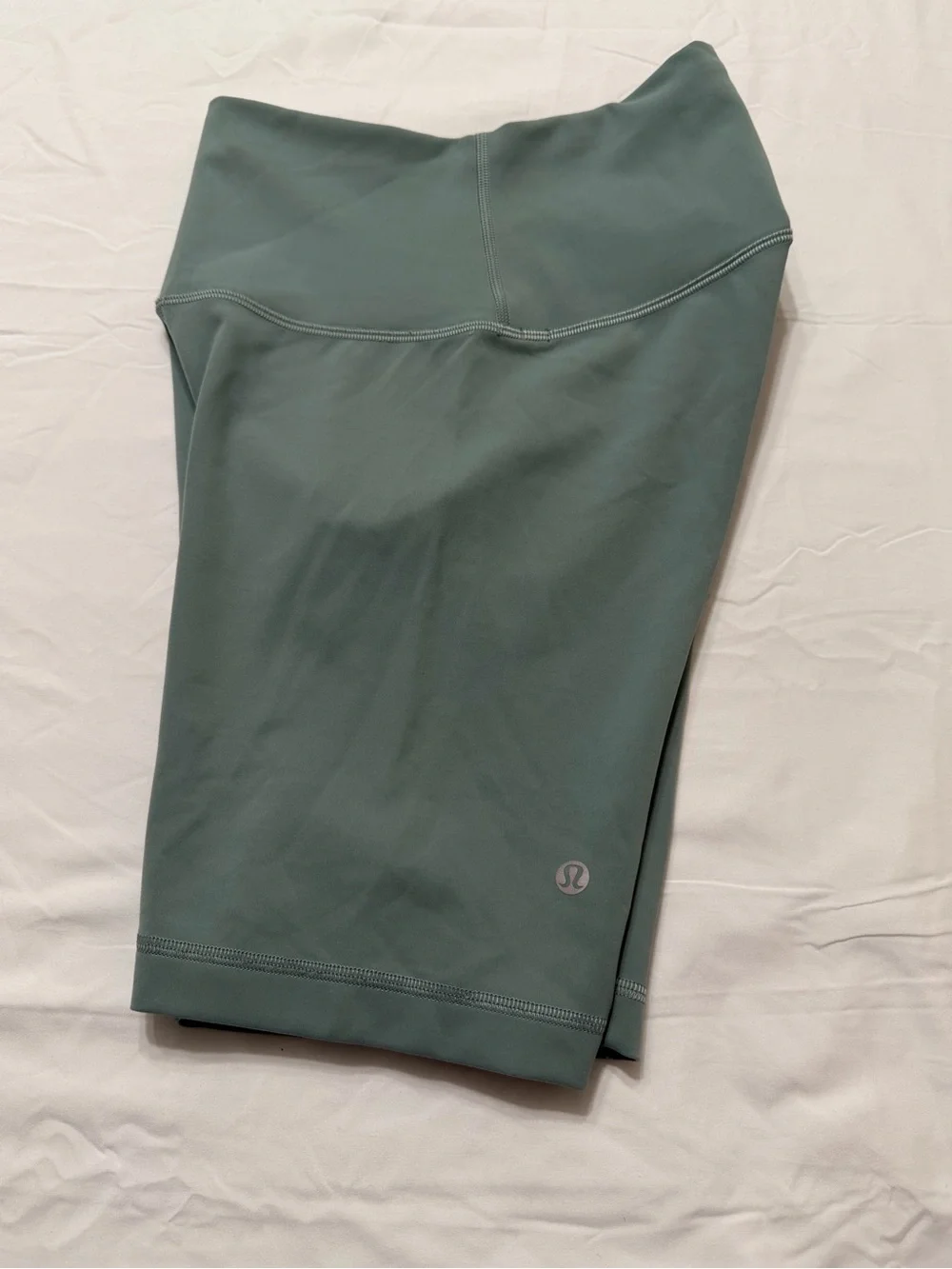 High-Waist Sage Green Bike Shorts - Lululemon Style 4 004